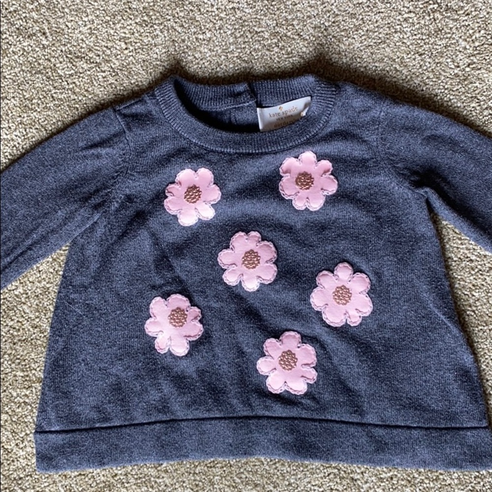 Baby Kate Spade flower sweater. 12 M